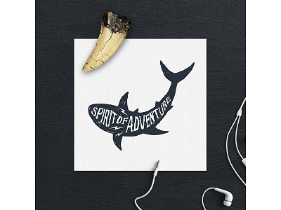 Spirit of Adventure adventure badge grunge hipster logo ocean sea shark travel trip typography vintage