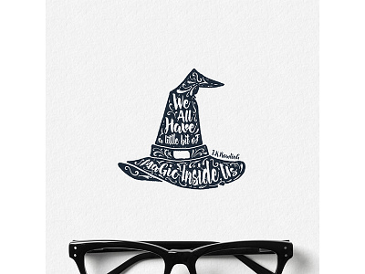 We all have Magic inside us (c) adventure badge grunge harry potter hipster logo magic travel typography vintage wich