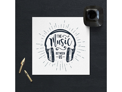 The music between us adventure badge design grunge hipster logo music typography vintage wanderlust