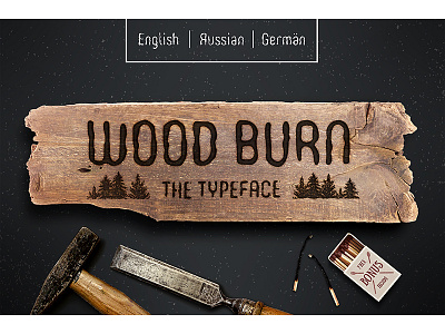 Woob Burn Font font forest grunge lettering type typeface vintage wood woodburn