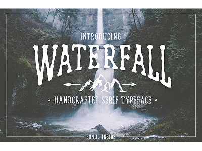 Waterfall Font font forest grunge handcrafted lettering serif type typeface vintage waterfall