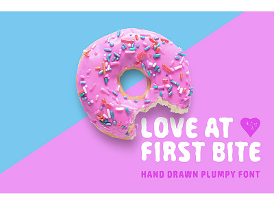 Love at first bite donut drawn font hand lettering plumpy serif sweet type typeface vintage