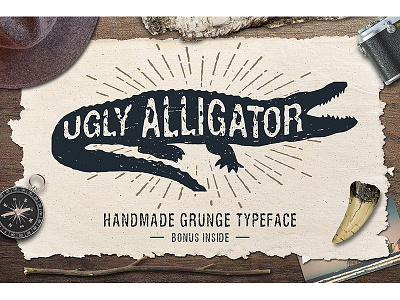 Ugly Alligator Typeface creativemarket font forest grunge lettering type typeface vintage