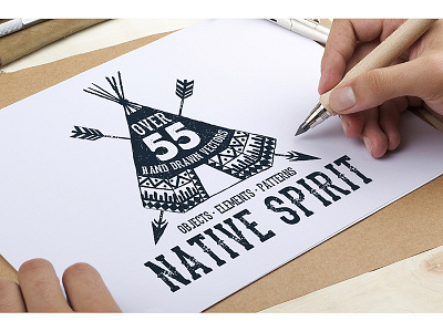 Native Spirit. 55 Hand Drawn Objects