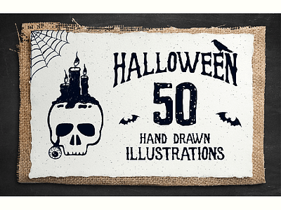 Halloween. 50 Hand Drawn Illustrations