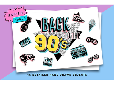 Back to the 90's. Hand Drawn Objects 80s 90s adventure badges grunge handdrawn hipster logo travel trend vintage wandelust