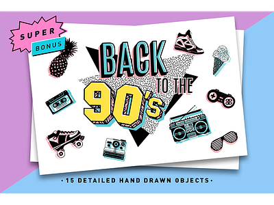 Back to the 90's. Hand Drawn Objects