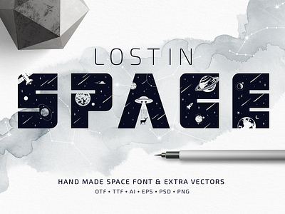 Lost In Space. Color Font (SVG)