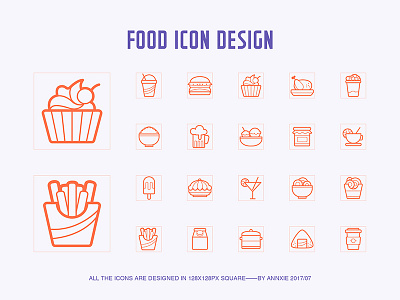 FOOD ICON DESIGN bear cake chicken cole easy food icon tea