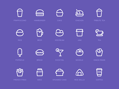 Food Icon Design By Annxie drink food fries gui icon mike pice tea ui