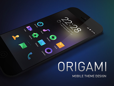 MOBILE THEME DESIGN-ORIGAMI app gui icon theme ui