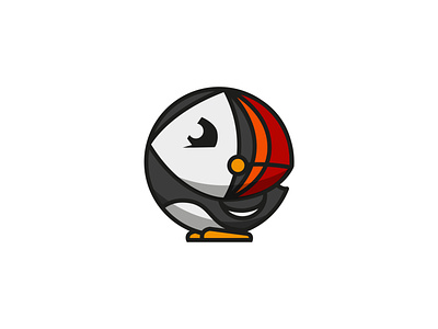 Tiny Puffin bird bird logo character childrens circle flat icon illustration kids logo orange parrot puffin red shadow toucan toys vector yellow