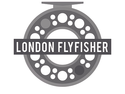 London Fly Fisher BW branding fishing flyfishing illustration logo london london underground reel tfl tube vector