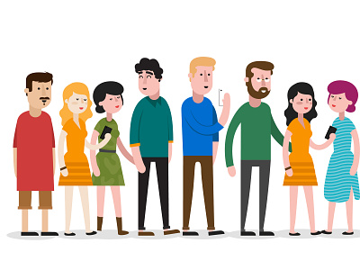 I didn't know Dave was seeing Julie. character design flat hipsters illustration people vector