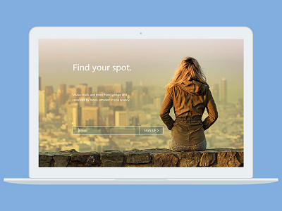 Find your spot landing page dailyui landing page ui