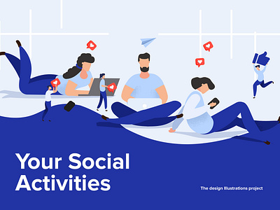 Your Social Activities activities design follow illustraion illustrations like mobile social time web