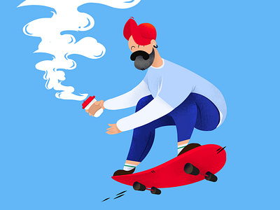 Skater coffee illustraion illustration art illustrations skateboarding skater
