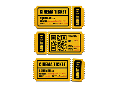 Cinema Ticket cinema design icon illustration photoshop ticket ui