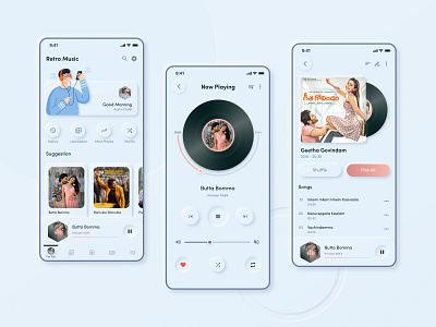 Retro Player Neumorphism Design branding design feedback figma mobile mobile app music player numorphism player retro retro player ui design ux design