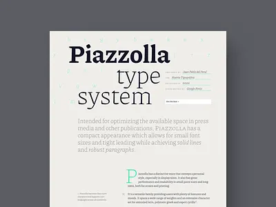 Piazzolla. Variable font specimen minisite data visualization design editorial design editorial layout layout design minimal type microinteractions type specimen typography ui ui design variable fonts visual design webdesign website