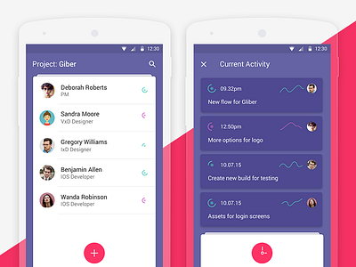 Project Management activity android app flat interface material mobile odessa tasker ui ukraine ux