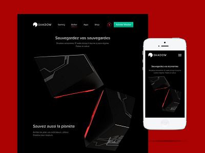 Shadow PC of the future mobile app pc tech start up ux ui design web design web responsive design
