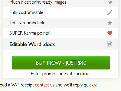WordPress User Guide sale button buy green icons list selling