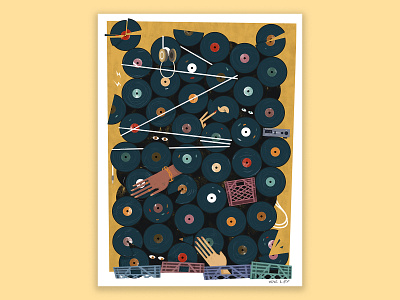 Vinyl Collection adobe advertising art design digital illustration mixed media music pastel photoshop texture vinyl record