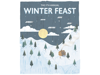 Winter Feast advertising art editorial illustation ocad pastel poster snow winter