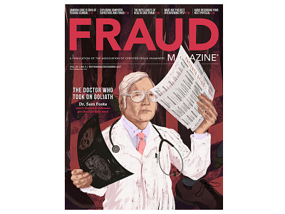 Fraud Magazine advertising art doctor editorial fraud illustation magazine mixed media pastel poster
