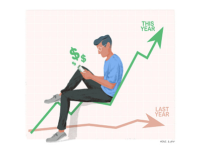 Increase in Revenue - Intellitix art branding design graphic design illustration infographic marketing money texture web