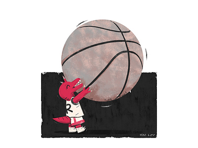Go big Raptors! basketball illustration mixed media pastel photoshop raptors texture toronto
