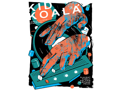 Kid Koala: Carpal Tunnel Syndrome Poster adobe advertising art design digital illustration mixed media music art pastel photoshop poster art texture