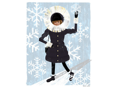 Snowflake art design digital fashion illustration mixed media pastel photoshop portrait texture winter woman