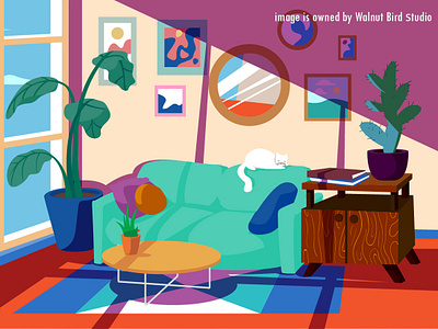 Room animation design flat illustration minimal vector