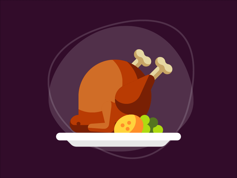 Happy Turkey Day! 2d design dinner food illustration motion simple thanksgiving turkey