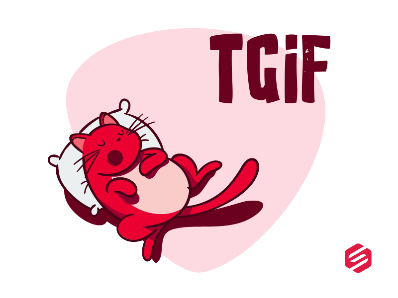 Thank God It's Friday ae ai animation cat cute design motion pink sleep tgif vector weekend