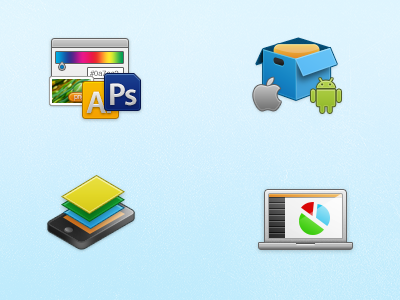 Icons Set android apple color picker icon icons illustrator layers mac macbook mobile photoshop website