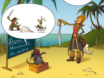 Girly Pirate aventure cat girl illustration island lesson photoshop pirate saber sword