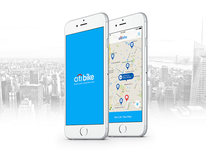 Citi Bike App Redesign bike citi bike map mobile navigation location interface ui purchase new york service