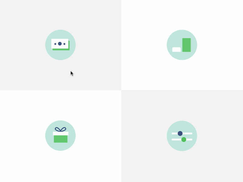 Interactive icons exploration wealthfront animated icons finance animated icons