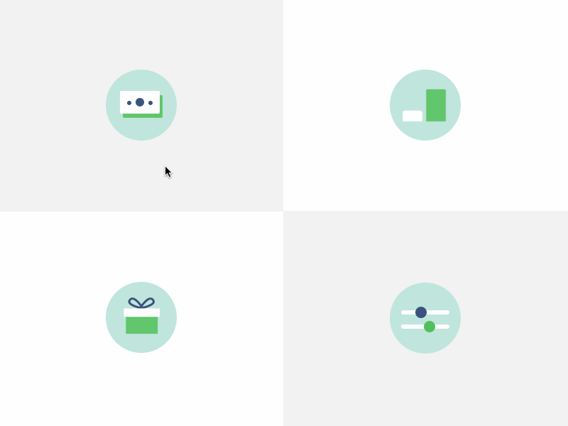 Interactive icons exploration animated animated icons finance icons wealthfront