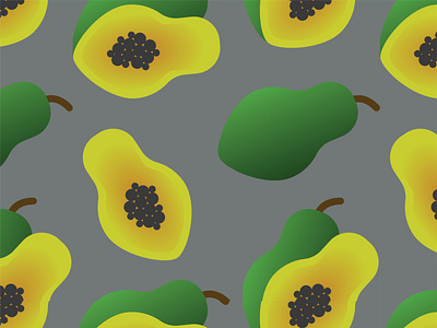 Papaya 30daychallenge fruit graphic design illustration papaya pattern vector