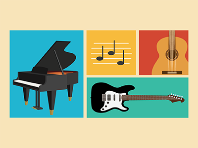 Music Lessons flyer graphic design illustration lessons music
