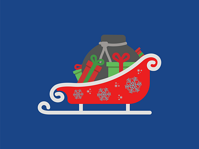 bag filled with toys for boys & girls! graphic design holiday season illustration presents santas sleigh vector