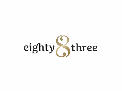 Eight Three elegant logo number