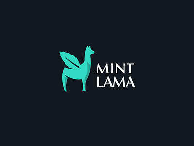 Mint Lama Logo animal clean green lama leaf logo mint sportswear