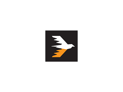 Crow mark bird crow forward logo logomark minimal orange symbol