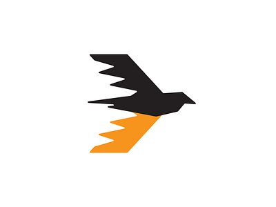 Crow mark bird clean crow froward logo logomark mark minimal orange post shipping