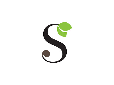 S = Seed clean flower healthy leaf logotype minimal nature s seed